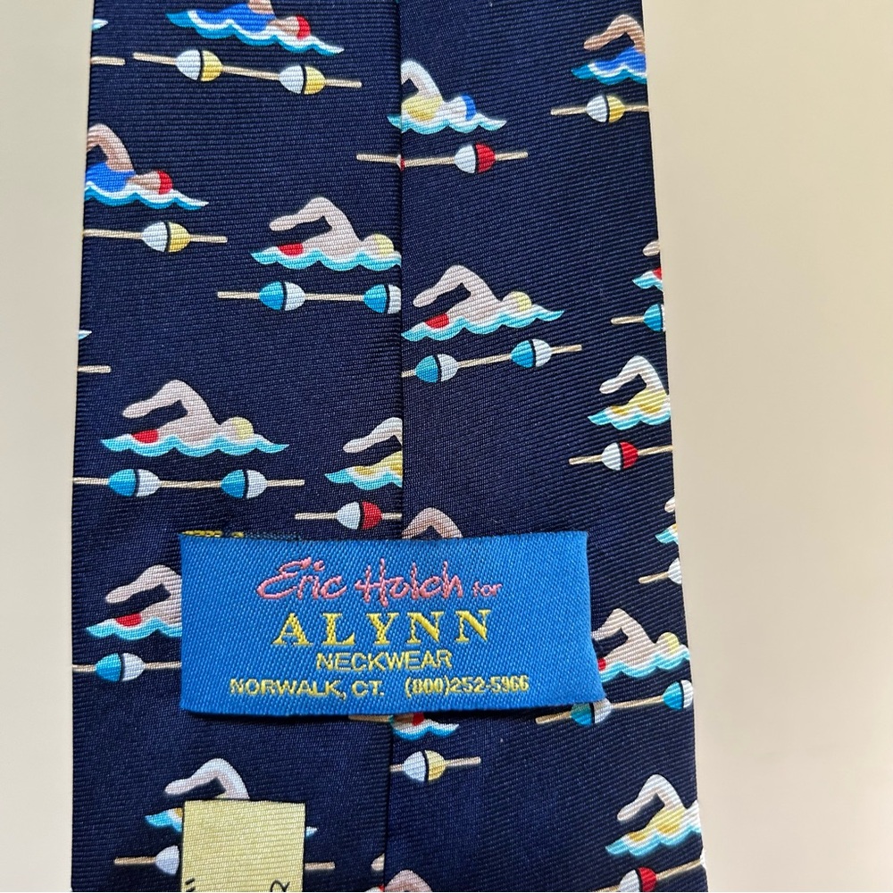 Alynn ~ Eric Hulch for Alynn Handmade Silk Sporty Lap Swimmer Tie - Picture 2 of 11